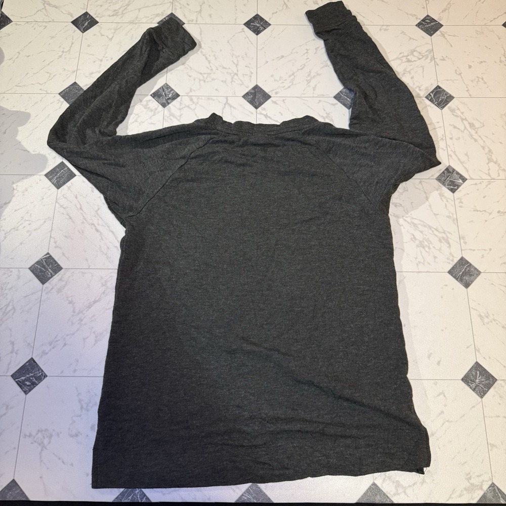 Lou & Grey for LOFT Charcoal Gray Long Sleeve Crewneck Top Women's XS - Picture 5 of 5